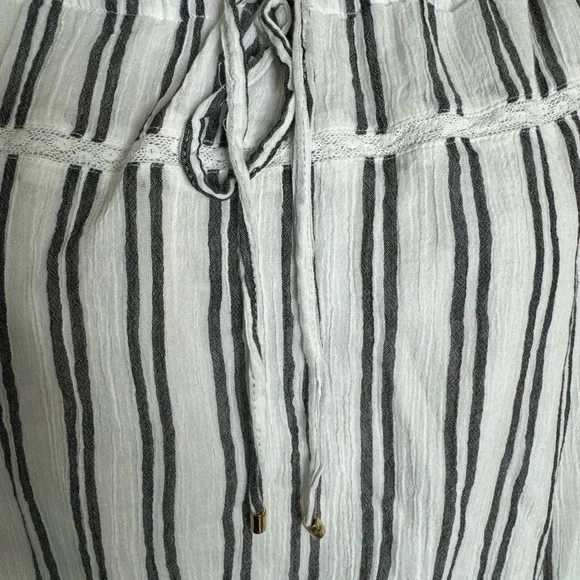 NWT Lauren Ralph Lauren Black & White Striped Seersucker Blouse size XXL - Picture 6 of 8